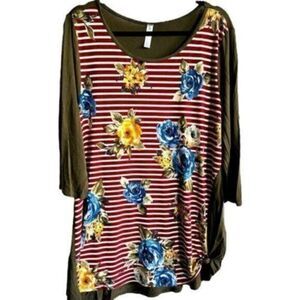 EUC - Paisley Grace Women’s 3/4 Sleeve Top - Size XL